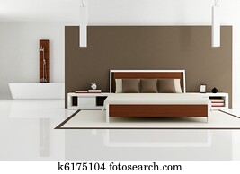 brown bedroom with fashion bathtub brown bedroom with fashion bathtub