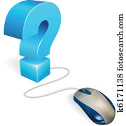 Computer mouse and question mark concept Computer mouse and question mark concept
