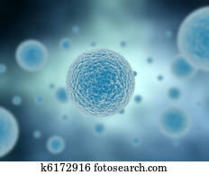 Illustration multiplication of cells in blue 