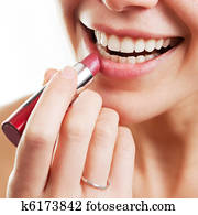 Lipstick and female lips