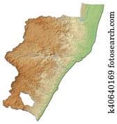 Relief map - Kwa Zulu-Natal (South Africa) - 3D-Rendering Relief map - Kwa Zulu-Natal (South Africa) - 3D-Rendering