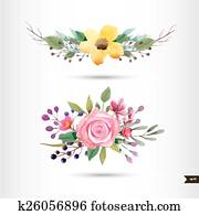 Watercolor flowers Watercolor flowers