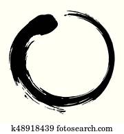 Zen Circle Brush Black Ink Vector Illustration Zen Circle Brush Black Ink Vector Illustration