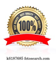 3d best quality golden label with red ribbon isolated on white 3d best quality golden label with red ribbon isolated on white