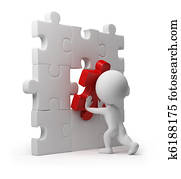 3d small people - puzzle insert