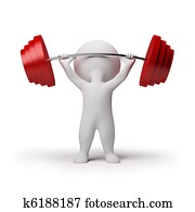 3d small people - weightlifting 3d small people - weightlifting
