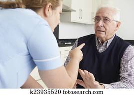 Care Worker Mistreating Elderly Man Care Worker Mistreating Elderly Man