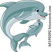 Dolphin mother and baby Dolphin mother and baby