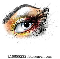 Eye make up with butterfly Eye make up with butterfly