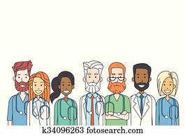 gesellschaft, mittler, doktoren, mannschaft- arbeit, dünne linie gesellschaft, mittler, doktoren, mannschaft- arbeit, dünne linie