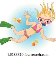 Girl swimming under water Girl swimming under water