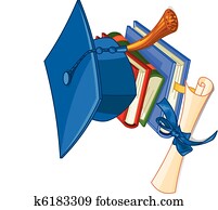Graduation cap and diploma Graduation cap and diploma