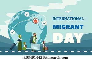 Immigration concept background, flat style Immigration concept background, flat style