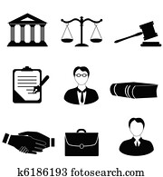 justiça, legal, e, lei, ícones