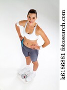 overhead view of fitness woman overhead view of fitness woman