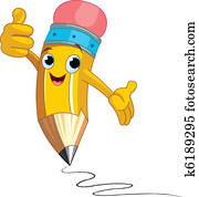 Pencil Character giving thumbs up Pencil Character giving thumbs up