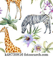 Tropical wildlife pattern Tropical wildlife pattern