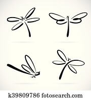 Vector group of dragonfly sketch on white background Vector group of dragonfly sketch on white background