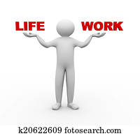 3d, mann, gleichgewicht, leben, arbeit