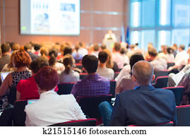 audiência, em, a, conferência, hall.