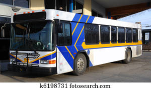 Blank Advertising Billboard on Public Bus Blank Advertising Billboard on Public Bus