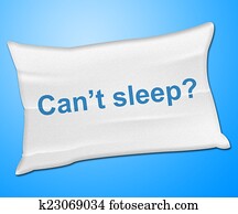 Can't Sleep Pillow Represents Trouble Sleeping And Cushion Can't Sleep Pillow Represents Trouble Sleeping And Cushion