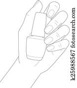 Female hand with manicure holding nail polish Female hand with manicure holding nail polish
