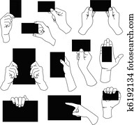 hand holding, vlievať, zalezitost karta