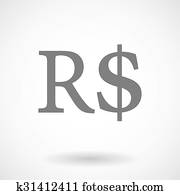Illustration of a brazillian real currency sign