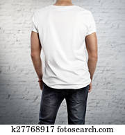 Man wearing blank t-shirt