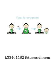Pregnant yoga, women group for your design