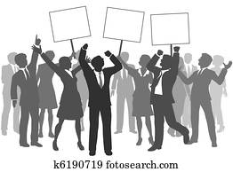 professionnels, équipe, 3, signes, célébrer, reussite