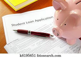 student loan application and piggy bank student loan application and piggy bank