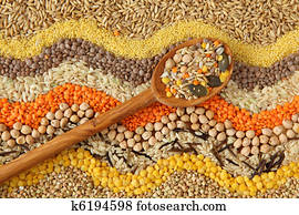 Various seeds and grains 