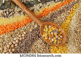 Various seeds and grains 