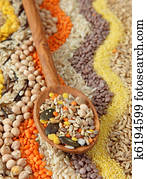 Various seeds and grains 