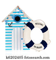 Beach hut with live buoy
