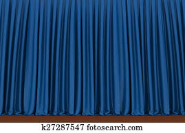 Blue theater curtain, background Blue theater curtain, background