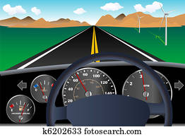 Car dashboard with road Car dashboard with road