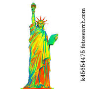 Colorful Statue of Liberty Isolated Colorful Statue of Liberty Isolated