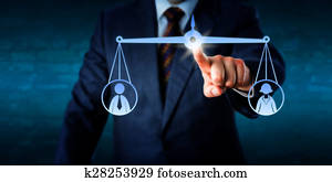 gerente, equilibrar, saída, um, femininas, e, um, macho, trabalhador