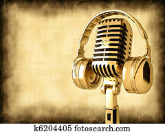 Microphone with headphones Microphone with headphones