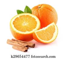 Orange fruit with cinnamon