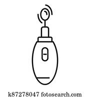 Polish nail device icon, outline style Polish nail device icon, outline style