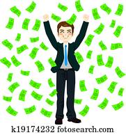 Raining Money Businessman