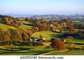 Rolling English countryside in Autumn