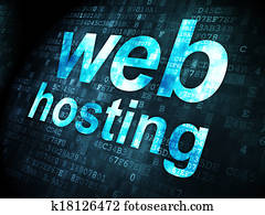SEO web development concept: Web Hosting on digital background SEO web development concept: Web Hosting on digital background