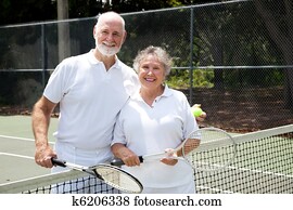 Tennis Senior Couple
