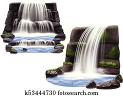 Waterfalls Realistic Compositions Waterfalls Realistic Compositions