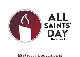 All Saints Day. November 1. Holiday concept. Template for background, banner, card, poster with text inscription. Vector EPS10 illustration.